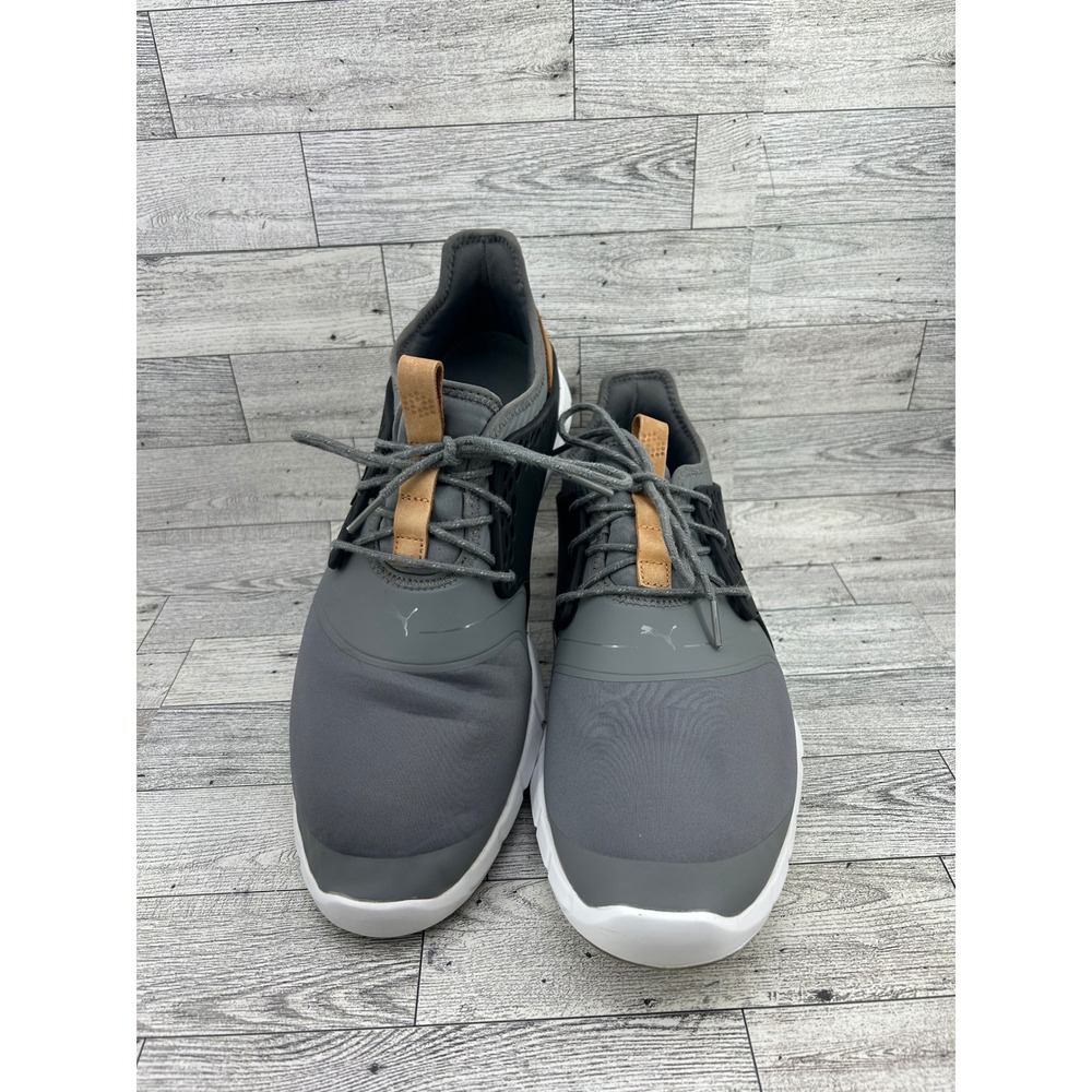 Puma Ignite NXT Solelace Golf Shoes Men Sz 11 Grey Gold Spikeless 190583 04